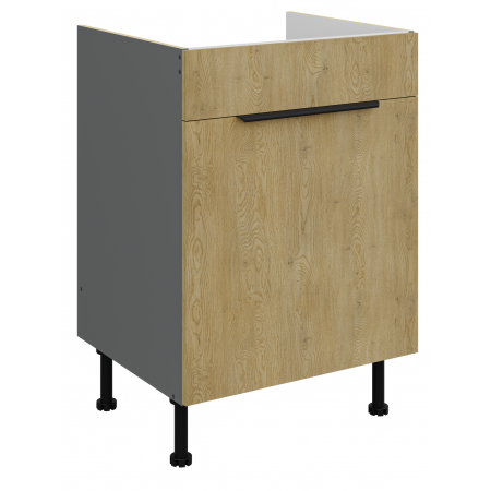 Szafka kuchenna pod zlew z szufladą 60 cm CREMA dąb cremona / antracyt 60 ZL 1S BB